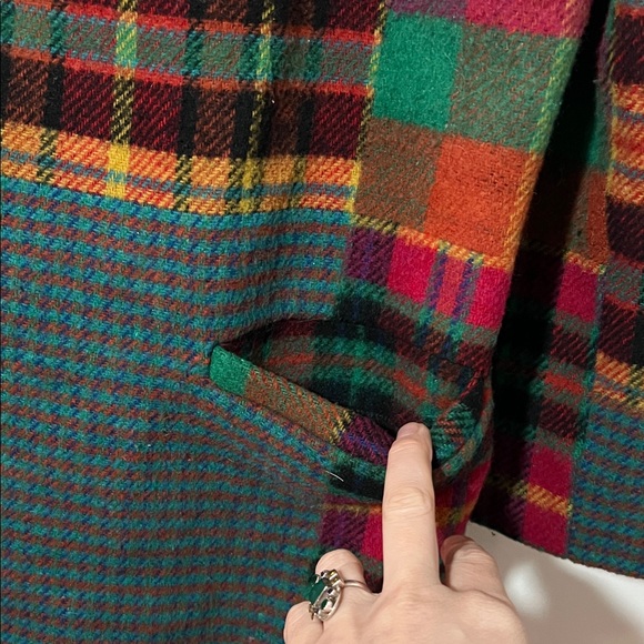 Gitano Multicolor Wool-Blend Plaid Patchwork Blazer - Picture 2 of 6